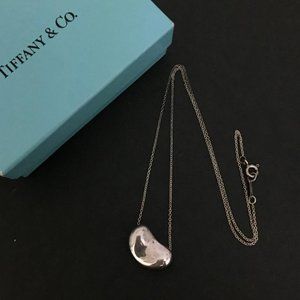 TIFFANY&CO. Silver 925 Peretti Bean Pendant Necklace / 1E4218